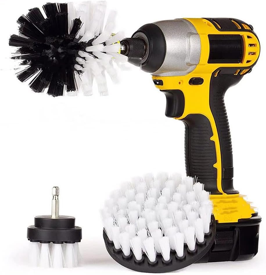 [3 Brush Set] Car Detailing Drill Brush Set, Wheel Cleaning Drill Brush Attachment, Drill Scrubber Brush Kit, Power Scrubber for Car Carpet Floor Mats, Kitchen, Bathroom (0.25mm Softer Bristle)