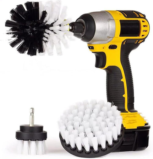 [3 Brush Set] Car Detailing Drill Brush Set, Wheel Cleaning Drill Brush Attachment, Drill Scrubber Brush Kit, Power Scrubber for Car Carpet Floor Mats, Kitchen, Bathroom (0.25mm Softer Bristle)
