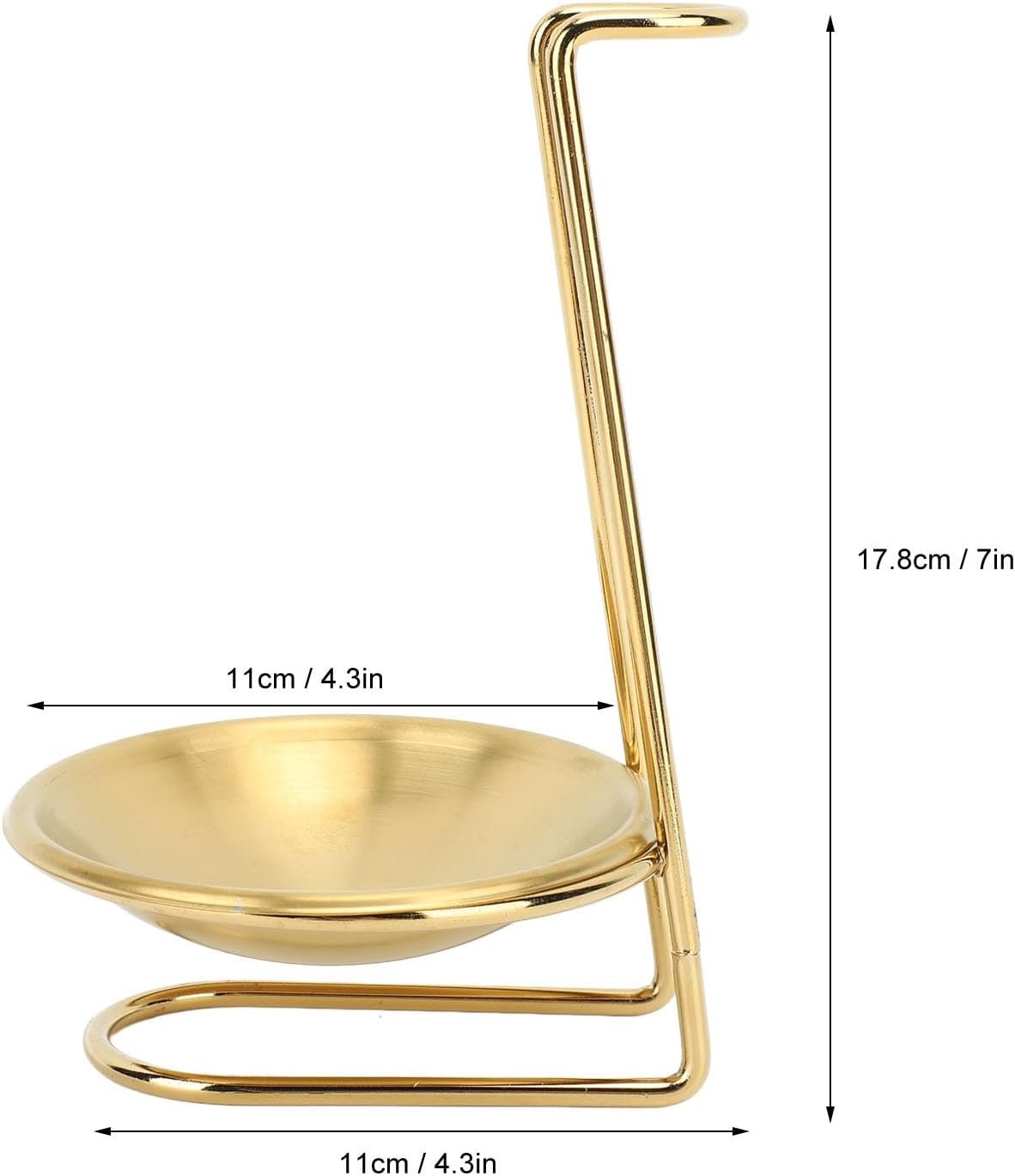 Aladeno Poggiamestolo Portamestolo Verticale in Acciaio Inossidabile Elegante Pratico Portamestolo di Facile Accesso Gadget da Cucina Porta Utensili da Cucina per la Casa Pentole (Golden mit 1 Teller)