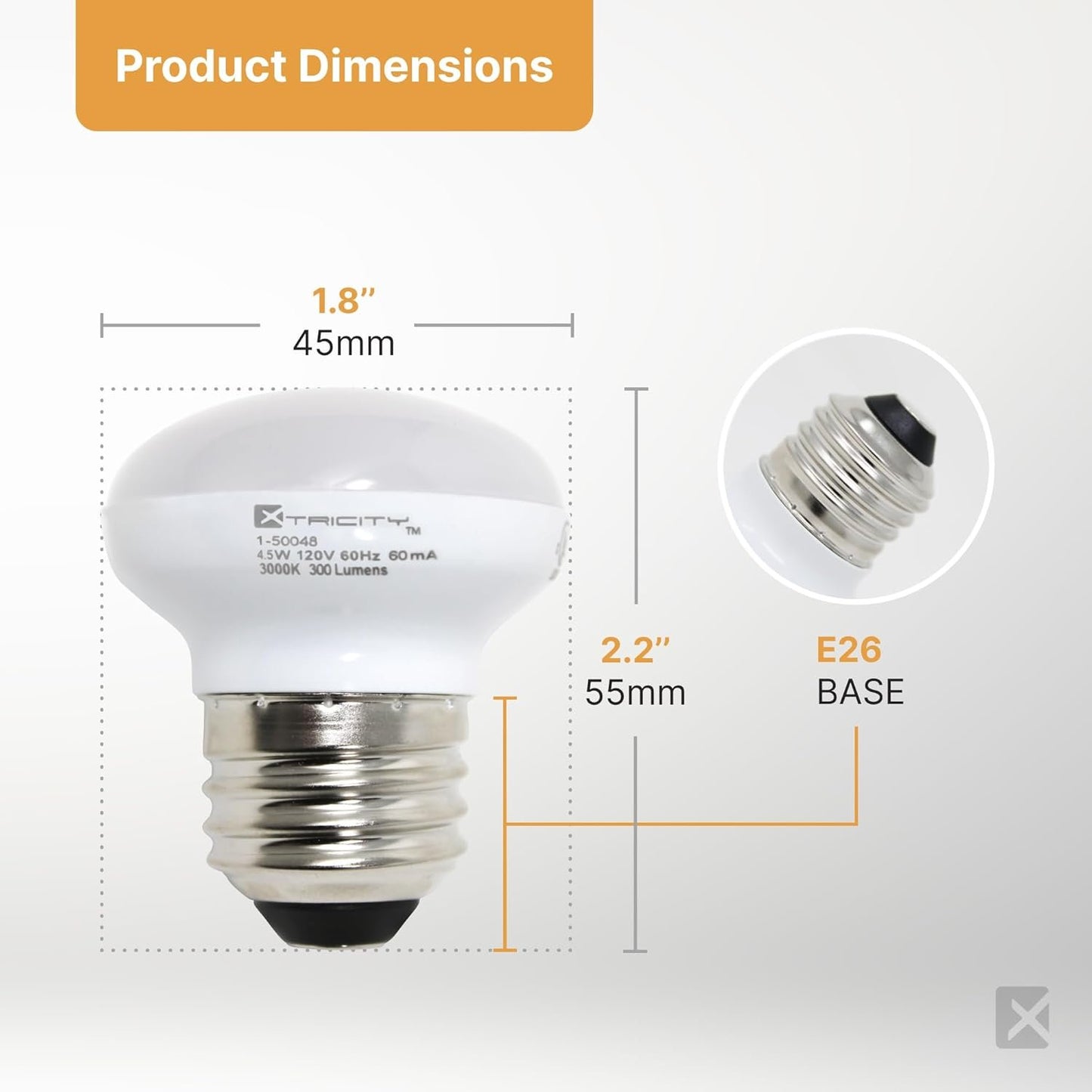 Xtricity R14 Dimmable LED Light Bulbs, E26 Base, 4.5W (40 Watt Equivalent), 3000k Soft White, 300 Lumens – Curio Cabinet Lighting, China Cabinet Lights - Mini Light Bulbs, RoHS Compliant (6 Pack)