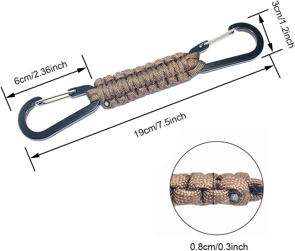 TIMGOU Paracord Keychain with Carabiner, Set of 5 Braided Lanyard Utility Ring Hook
