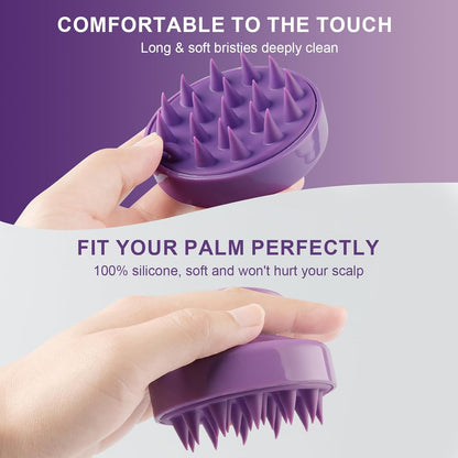 Gezimetie Root Comb 3 Pcs Scalp Massage Brush Applicator Bottle Hair Coloring Scalp Treatment Tools (Purple)