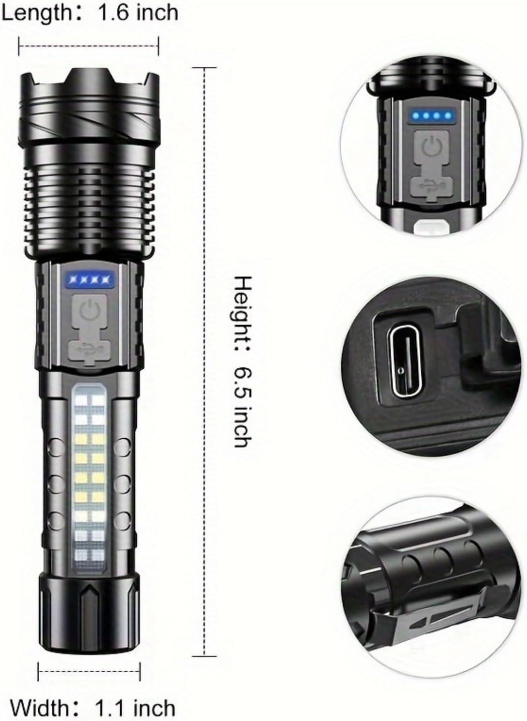 BEOWUI Suptruck Voltguard X95 Tactical Flashlight, 2 High Lumen Flashlights with 7 Light Modes, Ipx6 Waterproof, Strobe, 18650 Battery Powered, Must Have for Camping 2025 (2