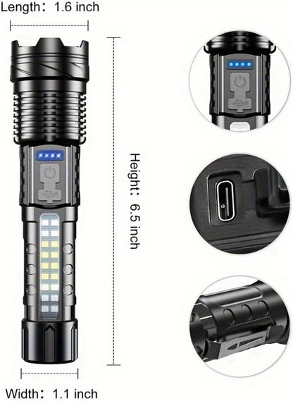 BEOWUI Suptruck Voltguard X95 Tactical Flashlight, 2 High Lumen Flashlights with 7 Light Modes, Ipx6 Waterproof, Strobe, 18650 Battery Powered, Must Have for Camping 2025 (2