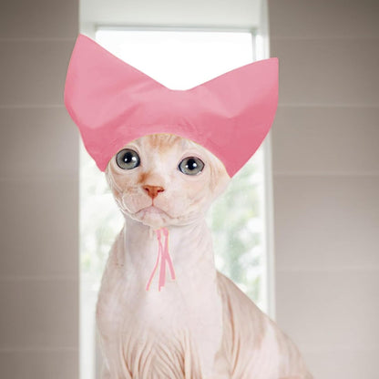 Cat Shower Cap - Oxford Cloth Wrap, Waterproof Adjustable | Pet Ear Cover for Bathing Protection, Headwear for Puppy Grooming, Kitten Cleaning, Small Dog Hygiene in Home Spa Routine