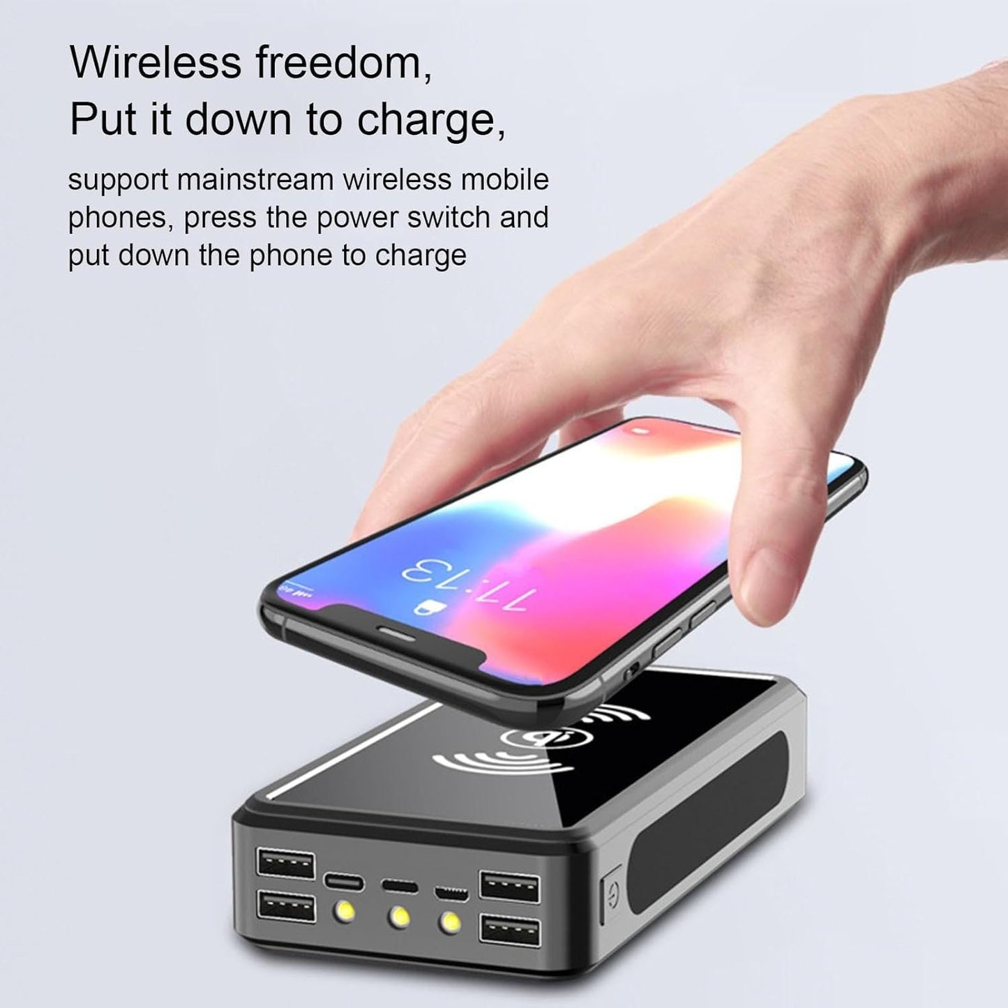 Solar Power Bank - 30000mAh Phone Charger | Large Capacity LED Camping Light, USB emergencyy Survival Sunlight Lantern Travel Lightening Tool for Outdoor Picnic Camping Surviving