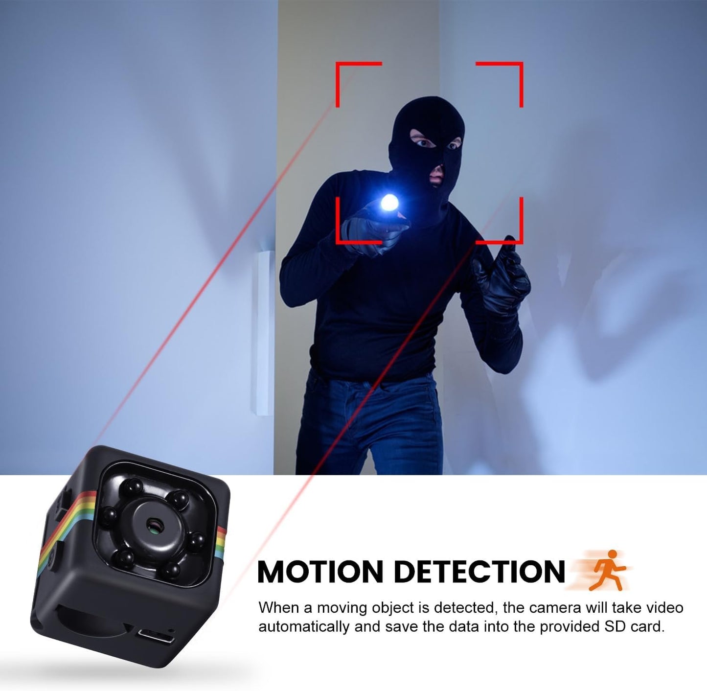 Spy Camera, UCOCARE No WiFi Security Camera, Hidden Camera with 32GB Memory Card, Mini Camera, 1080P FHD Video, 12MP Photo Shooting, Night Vision, Motion Detection, 360Â°Rotation Bracket(Black)