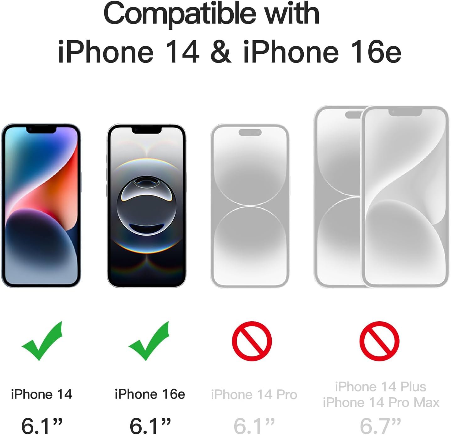 JETech Screen Protector for iPhone 16e 2025, iPhone 14 6.1-Inch, Tempered Glass Film, 3-Pack