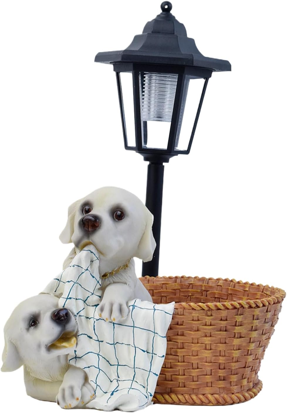 Solar-Powered Resin Animal Figurine – Weatherproof Garden Ornament with Integrated Lighting, Hand-Painted Decorative Statue | Enchanting Outdoor Sculpture for Patio, Lawn, Porch, Christmas Display