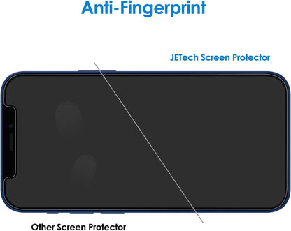 JETech Screen Protector for iPhone 12 6.1-Inch with Camera Lens Protector, Tempered Glass Film, 2-Pack Each