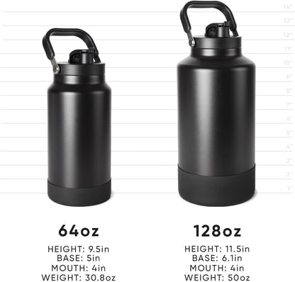 Simple Modern Trek Pivot | Half Gallon Water Bottle Jug with Handle & Boot | Interchangeable Straw & Chug Lids | Large Insulated Stainless Steel | Sports Camping Outdoors | 64oz, Sea Glass Sage