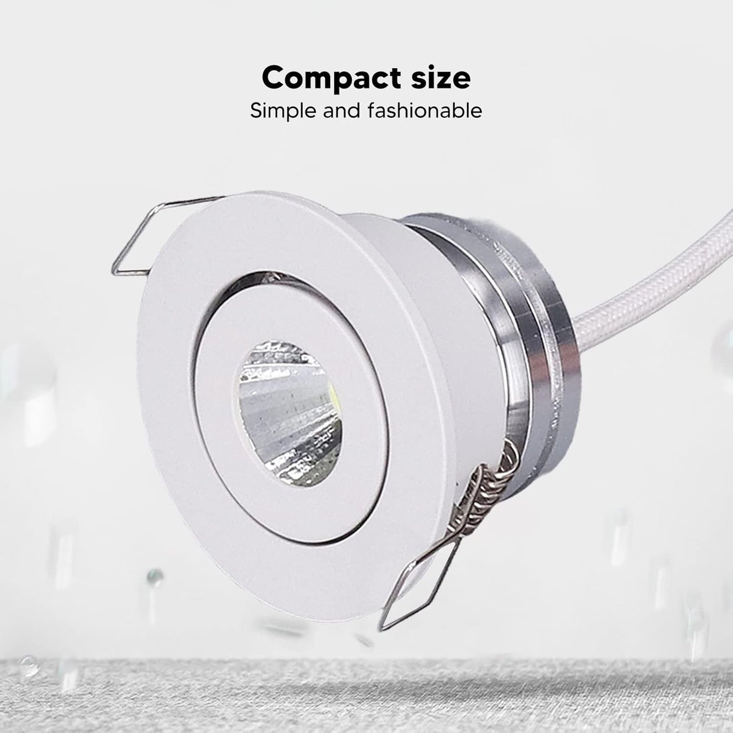QANYEGN Aluminium Recessed Ceiling Light, Tunable Angled Ceiling Recessed Light, Ceilings Recessed Led Lights, Recessed Ceiling Indoor Lights for Lighting Dimmable (Warm White Light 3000K)