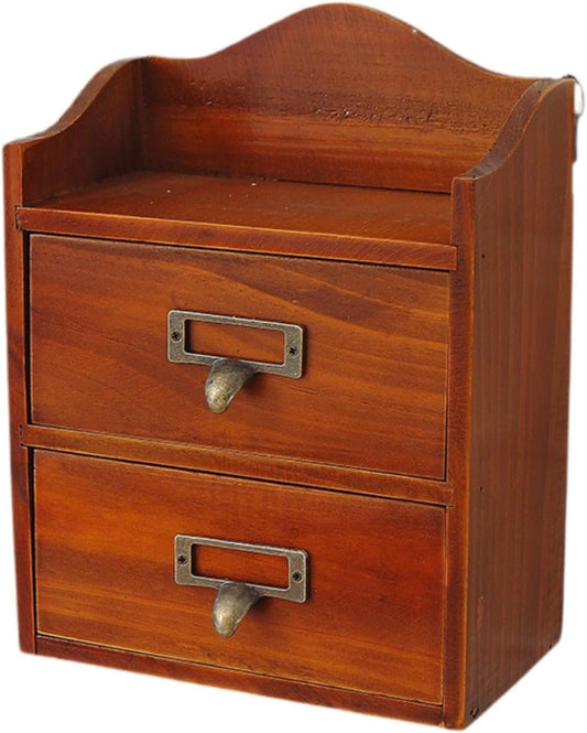 AFXGUSD Tabletop Storage Box with Drawers for Bedroom And Workspace Organization, Brown