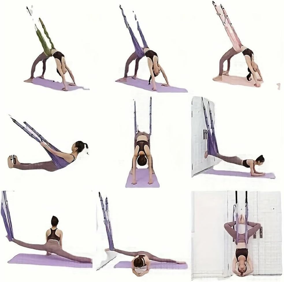 ZBDZSW 1 pz Yoga Stretch Strap con Ancoraggio per Porta Pilates Fitness Training Rope Home Gym Equipment Adjustable Workout Stretch Strap