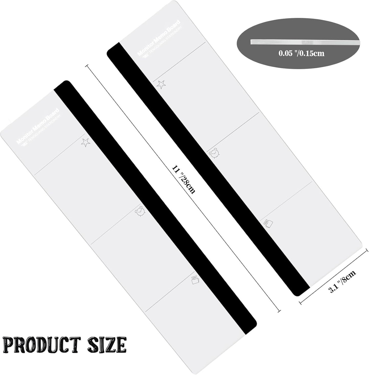 Office Desk Accessories 2pcs Computer Monitor Memo Board Message Board Transparent Acrylic Side Panel Sticky Note Board Left and Right Computer Note Board Suitable for Women Work Form Home Office