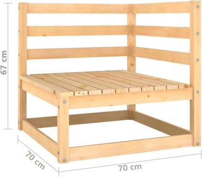 Homgoday Set Divani da Giardino 3 pz in Legno Massello di Pino, Lettini Prendisole, Divano Letto Mobili, Lettini da Giardino, Lettino da Piscina Esterno Piscina No
