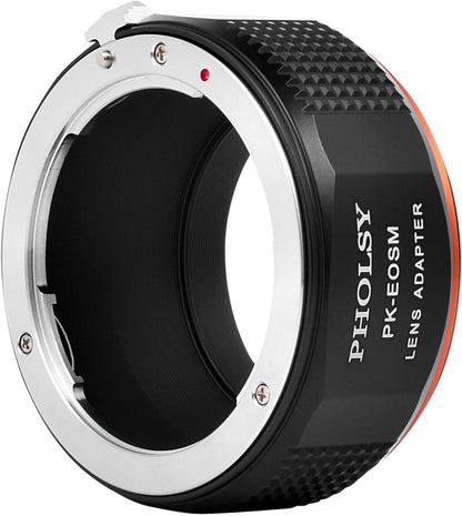 PHOLSY Manual Focus Adapter Ring Compatible with Pentax K PK Mount Lenses and Canon EF-M (EOS M) Mount Camera Body, PK to EF-M, PK on EOS M
