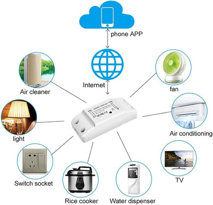 3Pcs WiFi and BT Smart Switch 10A 2200W Dual-Mode On/Off Device Voice Tuya APP Remote Control Timing Switch Smart Home Voice Control for Electric Appliances Universal Smart Home Automation Module