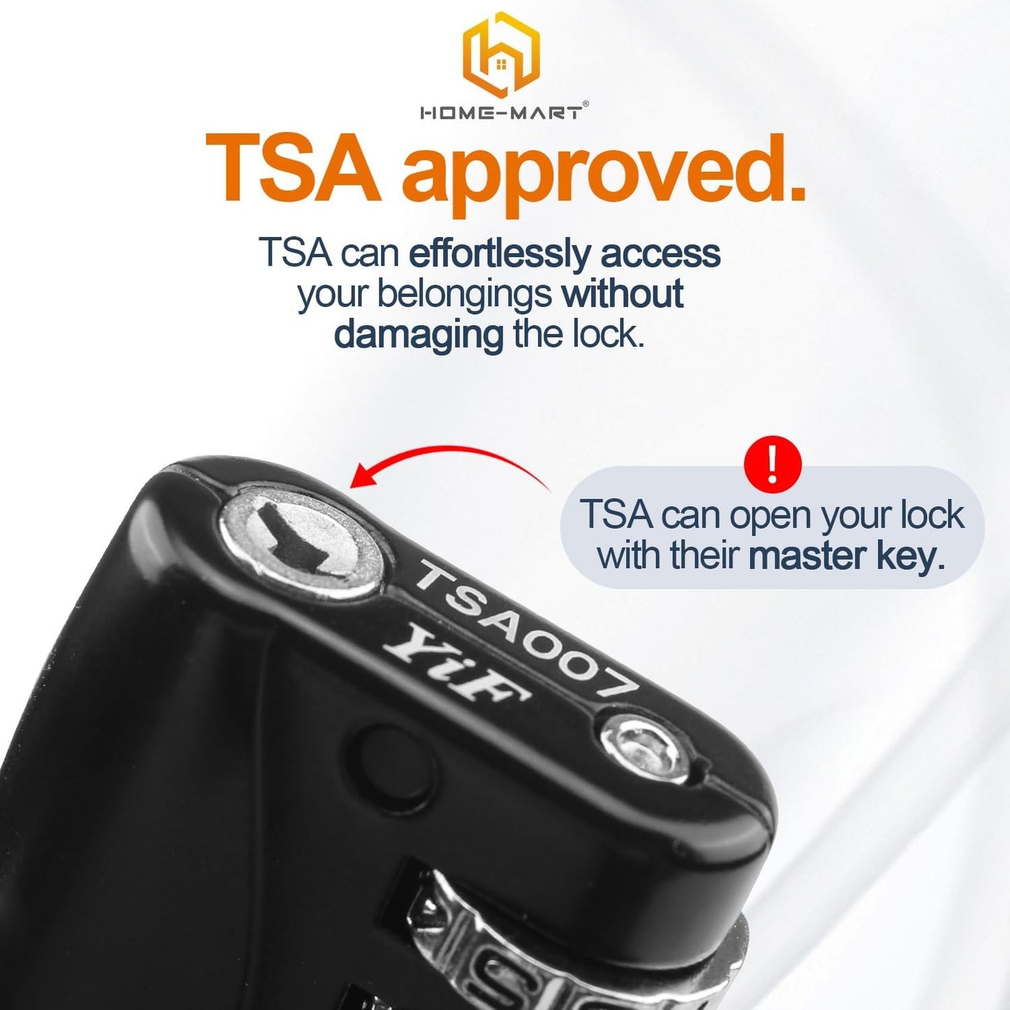 H HOME-MART TSA Approved Cable Luggage Locks,3-Digit Re-settable,Easy to Read Combination Padlock,Suitcase Lock,Alloy Body with Flexible Braided Steel, Security Travel Locks for Travel Bag