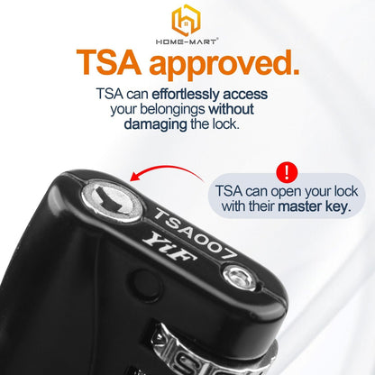 H HOME-MART TSA Approved Cable Luggage Locks,3-Digit Re-settable,Easy to Read Combination Padlock,Suitcase Lock,Alloy Body with Flexible Braided Steel, Security Travel Locks for Travel Bag