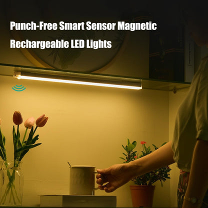Festivalment Lights,Wireless Under Cabinet Lighting,Smart Motion Sensor Rechargeable LED Lights,Punch-Free Indoor Magnetic Stick-Up Battery Light with 3 Adjustable Modes,for Wardrobe,Bedroom,Stair
