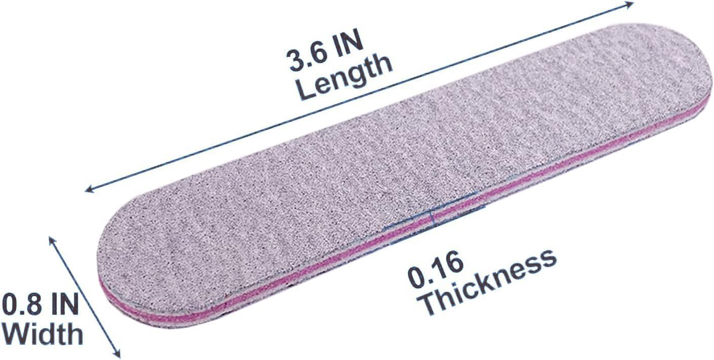 VJSSUJK ProNail 20-Pack Double Sided Nail Files 100/180 Grit Reusable Emery Boards for Salon, Home & Pet Care