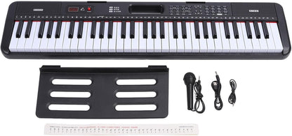 61 Keys Piano Keyboard, Electronic Digital Piano with Built-in Speaker, Microphone Stand, for Beginners, Kids and Adults