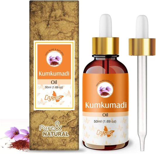 Crysalis Kumkumadi (Crocus Sativus) Oil |100% Pure & Natural Undiluted Essential Oil- 50 ml with Dropper