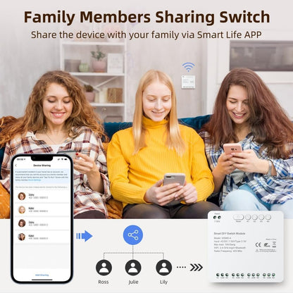 WiFi Switch Module for Home Automation, Voice Control via Alexa & Assistant, Easy Installation Remote Control Switch (White, 10A/Gang)