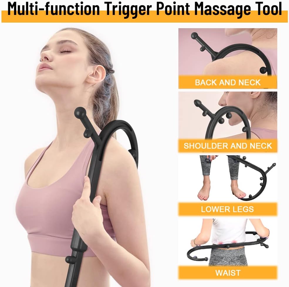 Trigger Point Massager Tool-GOHIKING Neck and Back Massager Handheld, Manual Self Massage Tool, Lower Back Massager, Shoulder Massager, Myofascial Release Tool - Deep Muscle Massage