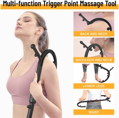 Trigger Point Massager Tool-GOHIKING Neck and Back Massager Handheld, Manual Self Massage Tool, Lower Back Massager, Shoulder Massager, Myofascial Release Tool - Deep Muscle Massage