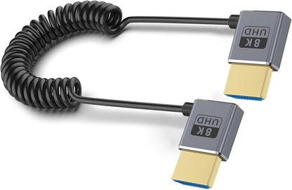 XEGZLH 2.1 Version Coiled Video Cord 8K@60Hz Extension Cable 48Gbps for 1080p Video Streaming Line Extension Line