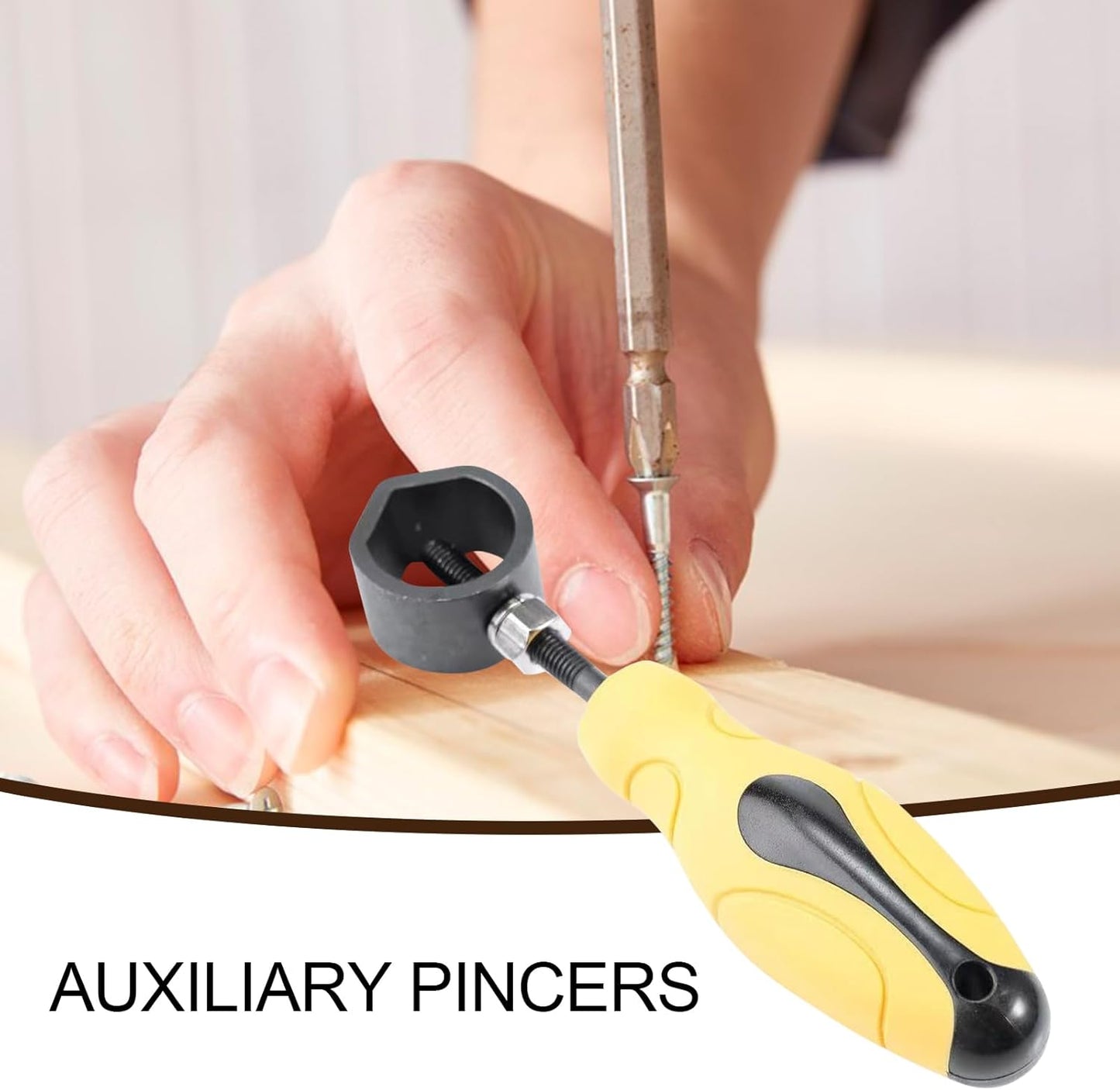 Chisel Punch Holder, Metal Clamping Tool, Marking Die Grip, Anti-Slip Safety Design, Hand Protection Feature, Hand Operations, Wood And Metal Stamping Use, 7.09x1.57 In
