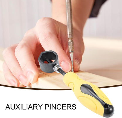 Chisel Punch Holder, Metal Clamping Tool, Marking Die Grip, Anti-Slip Safety Design, Hand Protection Feature, Hand Operations, Wood And Metal Stamping Use, 7.09x1.57 In