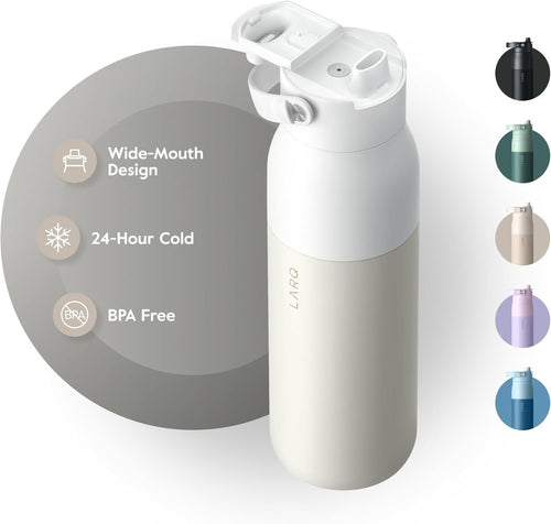 LARQ Swig Top Insulated Bottle, Granite White, 1 Litre Capacity