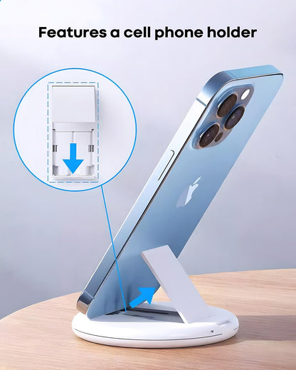 USB Adapter Cable Conversion Storage Box 9 in 1 Cable Case Multi-Type Charging Convertor USB C to Lightning Type C Micro Data Transfer Tool, White