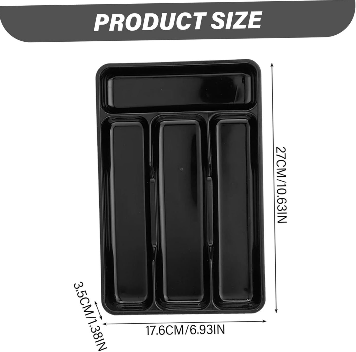 Silverware Holder Small Kitchen Utensil Drawer Organizer Plastic Silverware Organizer Utensil Holder Silverware Tray Cutlery Organizer Black