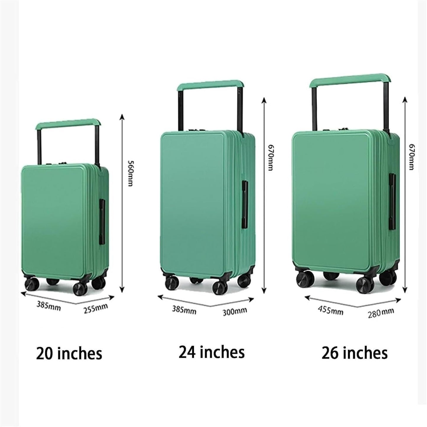DRMEE Valigie Trolley Viaggio Interfaccia USB Valigie Trolley Bagagli Ruote Universali Lucchetto A Combinazione Doganale TSA Bagaglio (Color : White, Size : 20 in)