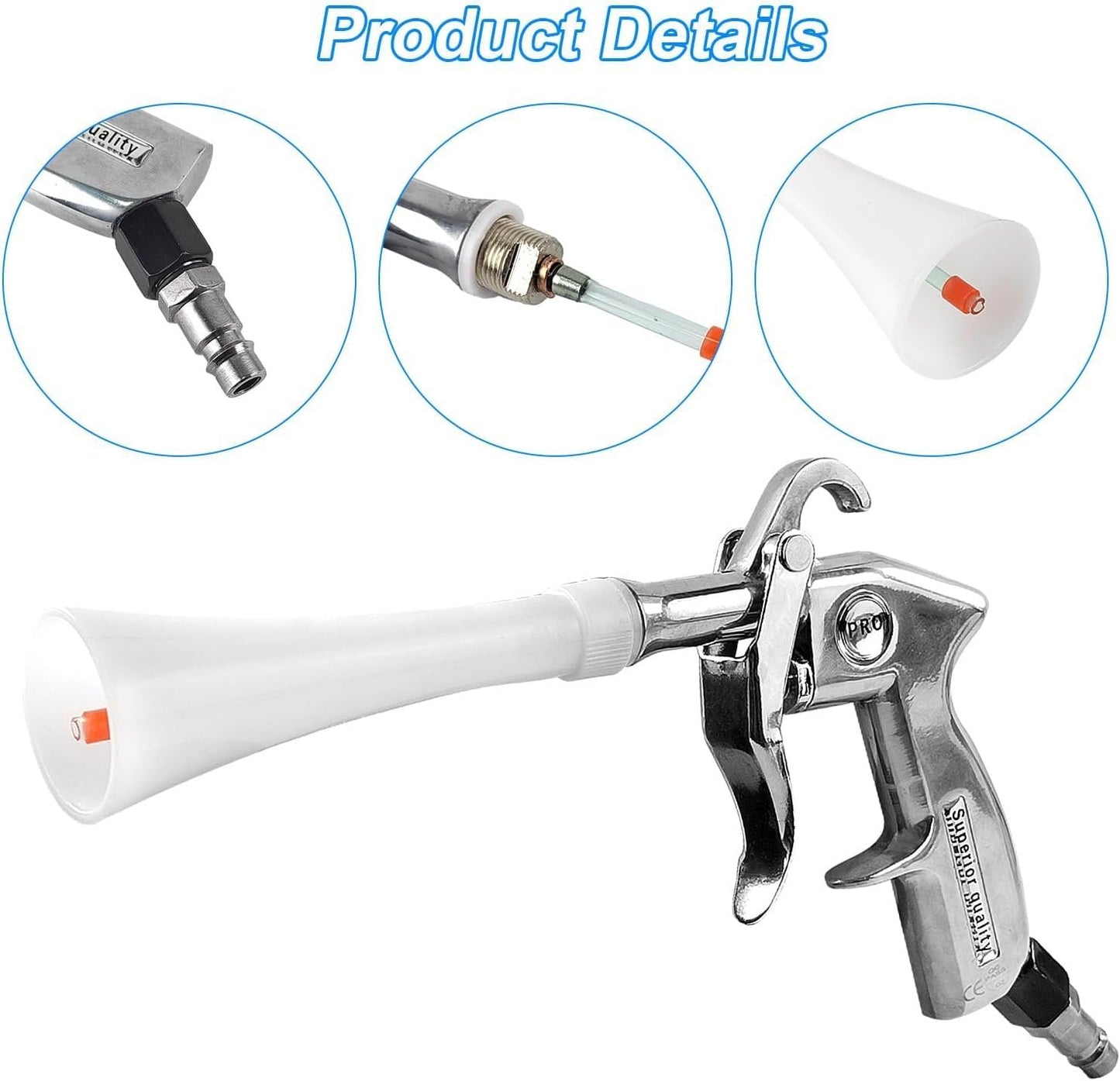 Air Compressor for Car Detailing Detailing Tool, with 5 Hoses, High Pressure Air Gun Dry Cleaning Tool Kit, Air Gun, Car Clean Gun, Cleaning Gun, for Car Dry Cleaning