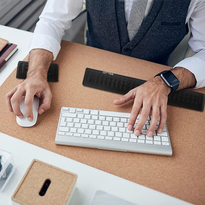 ELZO Keyboard Wrist Rest Pad Support with Comfortable Memory Foam Padding, Nonslip Rubber Base and Ergonomic Design for PC Computer Laptop Mac