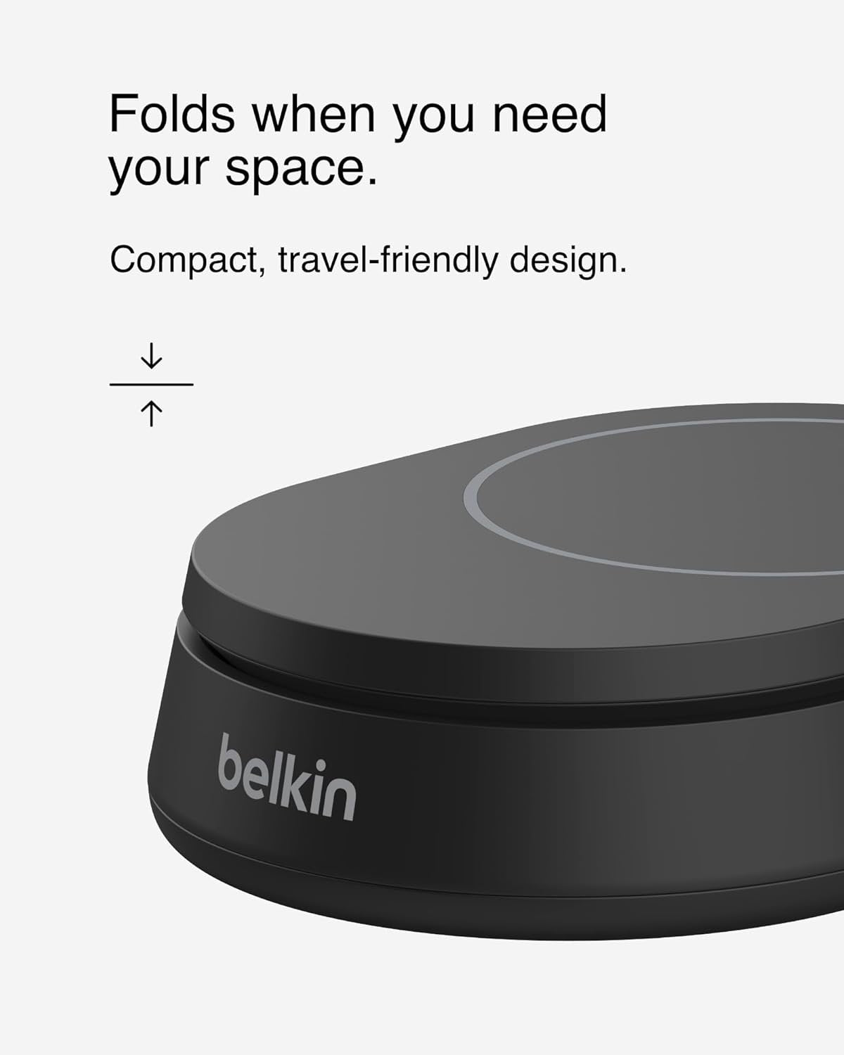 Belkin BoostCharge Pro 15W Convertible Magnetic Charging Stand, MagSafe-Compatible Fast Qi2 Charger for Apple iPhone 16/15/14/13 Series, Apple AirPods Pro, & More - Black