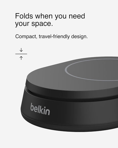 Belkin BoostCharge Pro 15W Convertible Magnetic Charging Stand, MagSafe-Compatible Fast Qi2 Charger for Apple iPhone 16/15/14/13 Series, Apple AirPods Pro, & More - Black