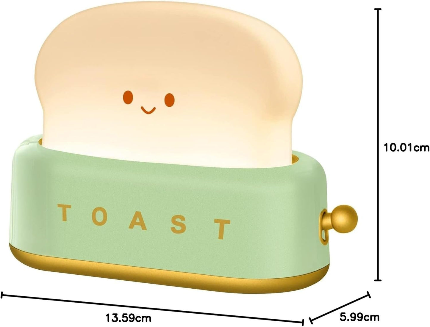 Cute Desk Decor Toaster Lamp, Rechargeable Kawaii Accessories Small Lamp LED Night Light for Kids Teen Girls, Room Decor Toast Lamp for Bedroom, Bedside, Living Room Aesthetic Stuff,Gift