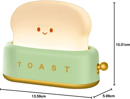 Cute Desk Decor Toaster Lamp, Rechargeable Kawaii Accessories Small Lamp LED Night Light for Kids Teen Girls, Room Decor Toast Lamp for Bedroom, Bedside, Living Room Aesthetic Stuff,Gift