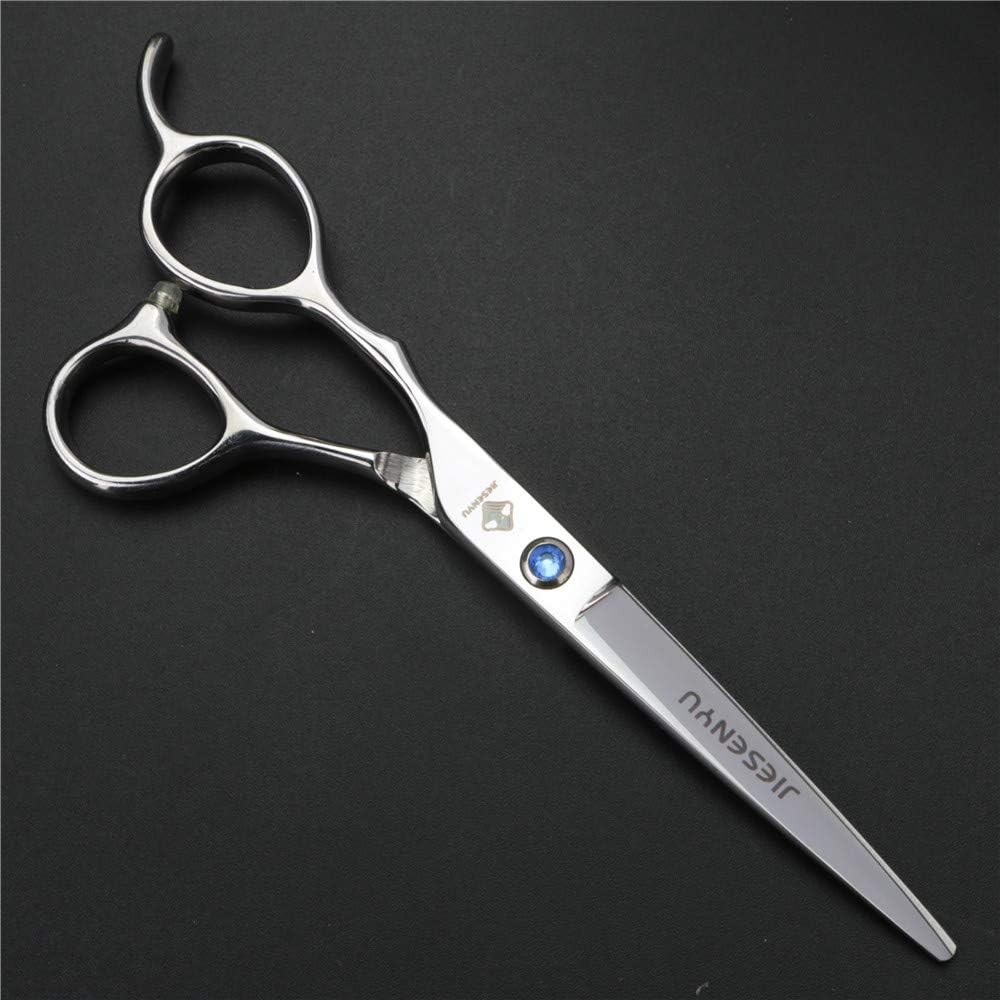JIESENYU Japan 440c 6-inch Professional Left-Handed Hair Scissors - Silver