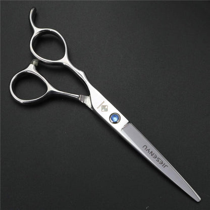 JIESENYU Japan 440c 6-inch Professional Left-Handed Hair Scissors - Silver