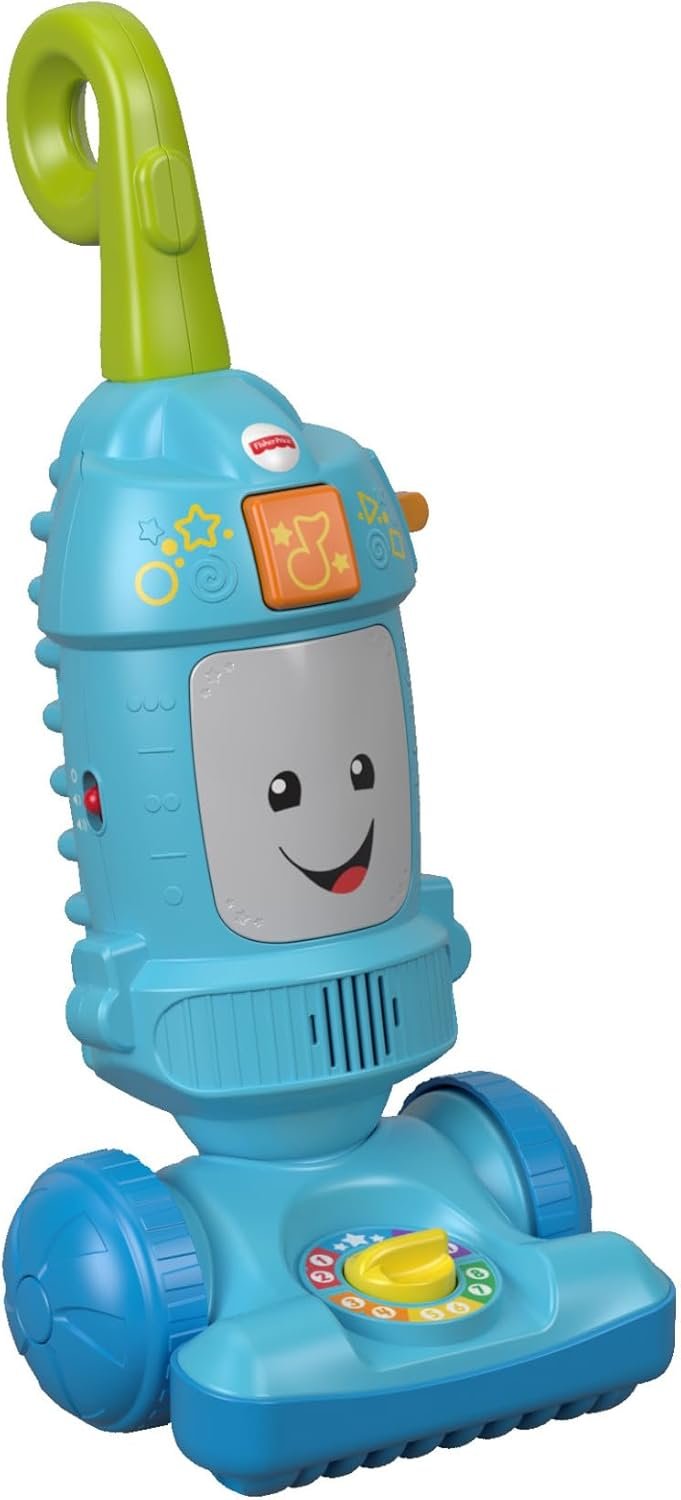 Fisher-Price Toddler Toy Laugh & Learn Light-Up Learning Vacuum Musical Push Along for Pretend Play Infants Ages 1+ Years