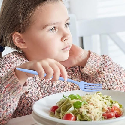 4 Sets Wheat Straw Cutlery, Food-Grade Cutlery Set, Reusable Portable Travel Utensil Set with Case, Camping Utensils Spoon Knife Fork Tableware Set, for Kids Adult (4 Colors)