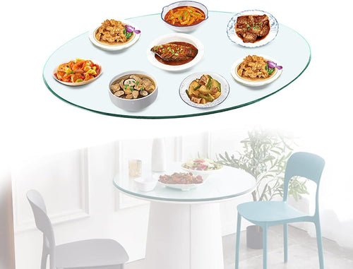 Round Clear Glass Table Top, Beveled Edge Tempered Glass 14in 19in 24in 28in 36in for Dining Coffee Patio Garden Table Tabletop, Scratch Resistant(36cm/14in)