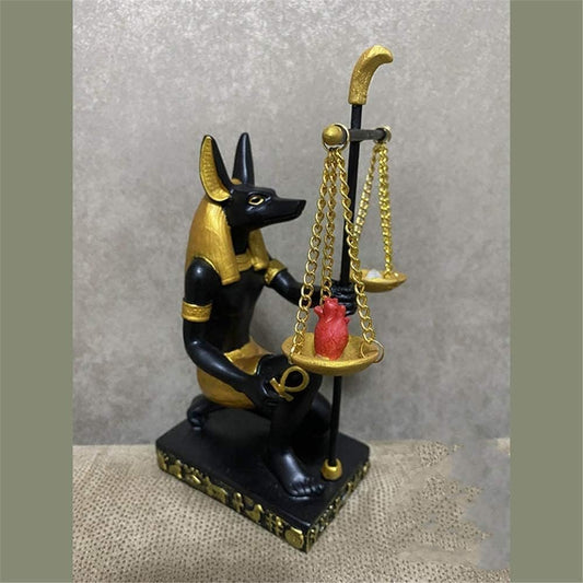 ZXKYZR8 Ancient Egyptian Statue Figurine Sculpture Black and Gold Anubis Libra of Justice Egyptian Figurine Judge Dog God Ornaments Decoration Travel Souvenir Home Decor Gift p